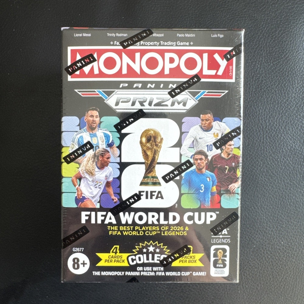 New 2026 Monopoly Panini Prizm: FIFA World Cup Trading Cards Booster Blaster Box